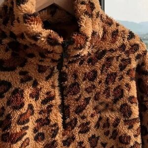 Leopard Print Fleece Jacket